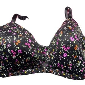 PINK Victoria's Secret Black Floral Bra